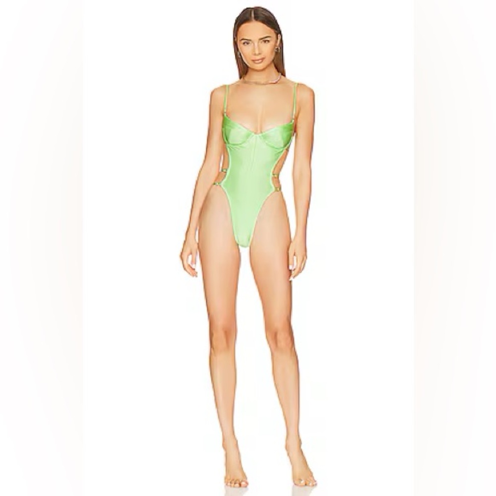 Lovers + Friends No Boundaries Cutout One Piece Swimsuit Mint Green Size S